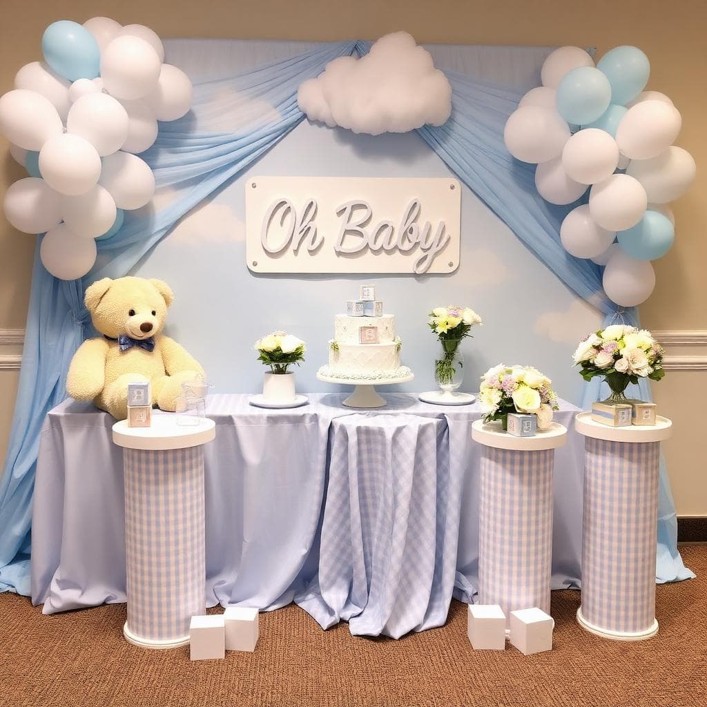 Kit decoração chá de bebê azul Americana SP